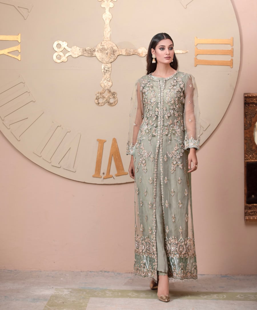 Luxury Chiffon Salwar Kameez - Pakistani Dress - C521B | Fabricoz USA